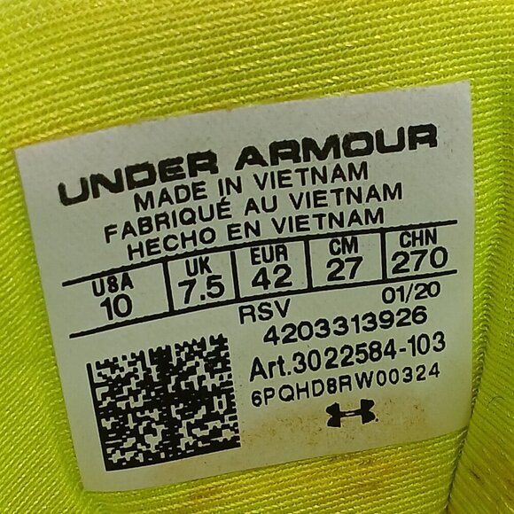 WOMENS UNDER ARMOUR CHARGED BREATH LACE SPORTSTYLE SHOES, LIKE NEW, SIZE 10 - Picture 3 of 11